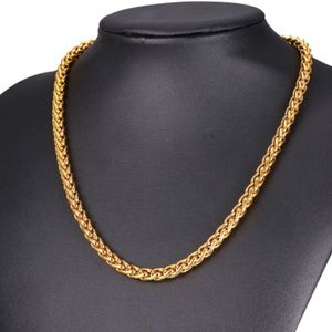 New 9mm 18k gold chain for men